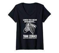 Womens Ehlers-Danlos Syndrome When You Hear Hoofbeats Think Zebras V-Neck T-Shirt