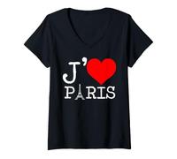 Women's Eiffel Tower J'Adore Paris V-Neck T-Shirt