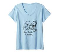 Womens Eight Maids A Milking Twelve Days of Christmas V-Neck T-Shirt