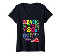 Womens Eighties Themed Nostalgic Retro Style Back to The 80s V-Neck T-Shirt