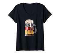 Womens EIN Zwei DREI Bier. Beer Mug Funny Easy Oktoberfest Costume V-Neck T-Shirt