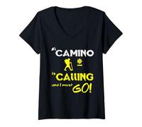Women's El Camino is Calling and I Must Go Buen Camino St James Way V-Neck T-Shirt