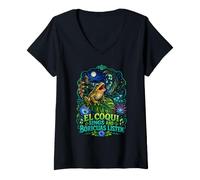 Women's El Coqui Sings Boricuas Listen V-Neck T-Shirt