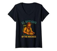 Womens El Dorado of theRockies Lost Gold Legend American V-Neck T-Shirt