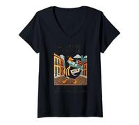 Womens El Ganso Boricua No Me Toques Estoy Jangueando Puerto Rico V-Neck T-Shirt