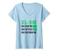 Women's El-Roi Has Seen Me, Settled It, Restored Me NSPPD Prayer V-Neck T-Shirt
