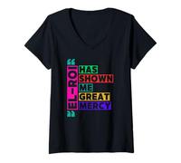 Womens El Roi Has Shown Me Great Mercy - NSPPD Morning Prayer V-Neck T-Shirt