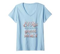 Women's El Roi My God Has Shown Me Great Mercy- NSPPD Morning Prayer V-Neck T-Shirt