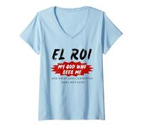 Womens El Roi My God who Sees Me - NSPPD Morning Prayer V-Neck T-Shirt