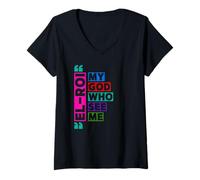 Womens El Roi My God Who Sees Me - NSPPD Morning Prayer V-Neck T-Shirt