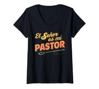 Women's El Señor ES mi Pastor, nada me faltará V-Neck T-Shirt