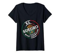 Womens El Suegro Mas Chingon Spanish Father in Law Gifts Mexicans V-Neck T-Shirt
