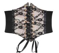 Women's Elastic Costume Waist Belt Lace-up Tied Waspie Corset Belts Lace Floral Corset Belt Vintage Tied Waspie Wide Belt for Halloween Costume 108CM Warehouse Deals Clearance