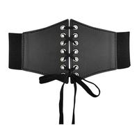 Women's Elastic Costume Waist Belt Lace-up Tied Waspie Corset Belts Lace Floral Corset Belt Vintage Tied Waspie Wide Belt for Halloween Costume 108CM Warehouse Deals Clearance
