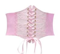Women's Elastic Costume Waist Belt Lace-up Tied Waspie Corset Belts Lace Floral Corset Belt Vintage Tied Waspie Wide Belt for Halloween Costume 108CM Warehouse Deals Clearance
