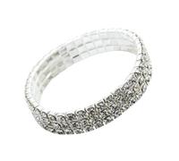Women's Elastic Crystal Rhinestone Stretch Silver Bracelet Bracelet Multi-Row Shiny Full Diamond BraceletDurability