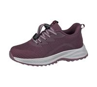 Women's Elastic Lace Walking Trainers Soft Sole Mesh Sneakers Comfortable Sports Footwear Ladies Casual Plimsolls Lightweight Breathable Running Shoes for Elderly Mom Travel Garden Work