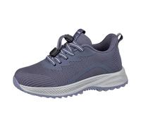 Women's Elastic Lace Walking Trainers Soft Sole Mesh Sneakers Comfortable Sports Footwear Ladies Casual Plimsolls Lightweight Breathable Running Shoes for Elderly Mom Travel Garden Work