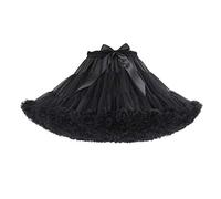 Women's Elastic Waist Chiffon Petticoat Puffy Tutu Tulle Skirt Princess Ballet Dance Pettiskirts Underskirt - - Medium