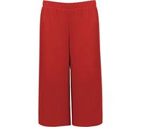 Women's Elasticated 70's Wide Leg Culottes Shorts Knee Length Palazzo Plus Size 8-10, 12-14, 16-18, 20-22, 24-26, 28-30-30 (UK Size 28-30, Red)