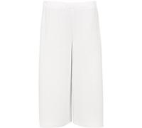 Women's Elasticated 70's Wide Leg Culottes Shorts Knee Length Palazzo Plus Size 8-10, 12-14, 16-18, 20-22, 24-26, 28-30-30 (UK Size 16-18, White)
