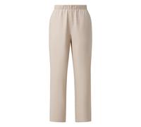 Women's Elasticated Waist Fluid Straight Trousers in Mixed Viscose COMMA Beige 46