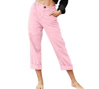 Womens Elasticated Waist Jeans Pants Slim Straight Leg Pull On Stretch Denim Trousers Casual Cotton Comfy Jeggings Petite Yoga Pants Womens Swimming Shorts Sport Leggings （Pink, S