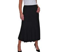 Women's Elasticated Waist Smart Panelled 32" Midi Skirt Black 10-22 (XL)