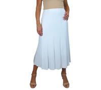 Women's Elasticated Waist Smart Panelled 32" Midi Skirt White 10-22 (XXL)