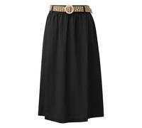 Womens Elasticated Waistband Belted Midi Fluid Linen Blend Skirt s.Oliver Noir 44