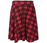 Womens Elasticated Waistband Soft Stretch Skirt Ladies Knee Length FLA Swing Skater Midi Skirt