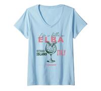 Womens Elba Life Is Better On Tuscany Mediterranean Sea Italy V-Neck T-Shirt