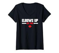 Womens Elbows Up Canada True North Canada Forever EST 1867 Never 51 V-Neck T-Shirt