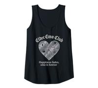 Womens Elder Emo Club Happiness Fades Emo Forever Broken Heart Tank Top