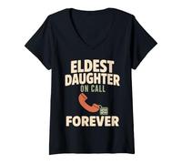 Women's Eldest Daughter Oldest Daughter Firstborn Energy Gift V-Neck T-Shirt