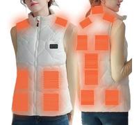 Women's Electric Heated Vest UK Clearance USB Charging Heating Gilet with 3 Adjustable Temperature Ladies Heated Down Waistcoat Heated Body Warmer Sleeveless Heated Jacket for Outdoor Activities