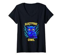 Womens Electric Owl Thunder Charge V-Neck T-Shirt