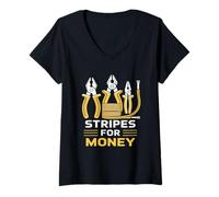 Women's Electrician Strips for Money T-Shirt - Wire Stripper Tool V-Neck T-Shirt