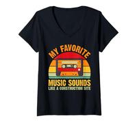 Women's Electro Beats and Bass Heavy Vibes Tee V-Neck T-Shirt