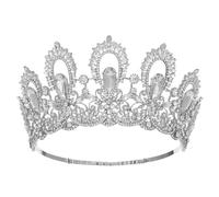 Women's Elegant Baroque Regals Queen Wedding Brides Diadem Big Crystal Bridal Crowns Princess Pageant Large Crowns