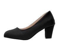 Women's Elegant Block Heel, Comfortable Classic Mary Jane Shoes with Pointed Toe, Lightweight Evening Shoes with Ankle Buckle, Suede Bridal Shoes for Weddings and Parties, Black (black 1), 8 UK