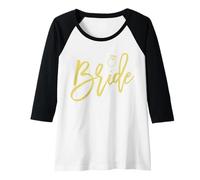 Womens Elegant Bride Island Citrus Yellow Green Script Raglan Baseball Tee
