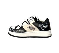 Women's Elegant Chunky Trainers 4.5cm Platform Casual Walking Shoes Ladies Comfort Breathable Everyday Sneakers Black 6