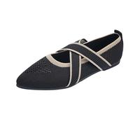 Women's Elegant Comfortable Casual Shoes Summer Mesh Walking Shoes Flat Sandals with Cross Strapon Slip On French Summer Shoes Bridal Shoes for Dinner Party, Style P02 Black, 5 UK