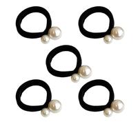 Women's Elegant Faux Pearl Hair Band 5pcs Soft Elastic Shurty Ponytail Holder Various Occasions and Outfits Hairband Every Day Use