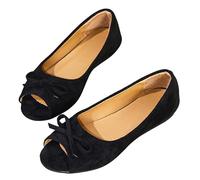 Women's Elegant Flat Shoes - Low Shoes Bow Evening Shoes Fish Party Shoes Elegant Comfortable Slippers Slip On Dress Shoes Non-Slip Robust Flat Shoes Stylish Boat Shoes, Black (black 1), 5 UK