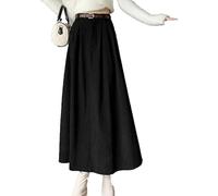 Womens Elegant Long Corduroy Skirt Elastic High Waist A-Line Maxi Corduroy Skirts Fall Winter Flared Skirt (XL,64)