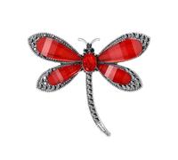 Womens Elegant Rhinestone Dragonfly Insect Brooch Pin Red4865