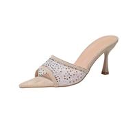 Women's Elegant Sandals with Heel, Beach Shoes, Women's Sexy Open Toe Mesh Sandals, Comfortable Arch Support, Orthotic Slides, Sandals, Non-Slip, Lightweight Outdoor Sandals, Casual Slides, Beautiful