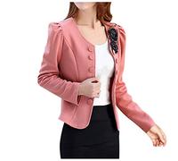 Women's Elegant Short Cardigan Lightweight Blazer Open Knitted Casual Cropped Bolero Jacket With Stretch / Biker